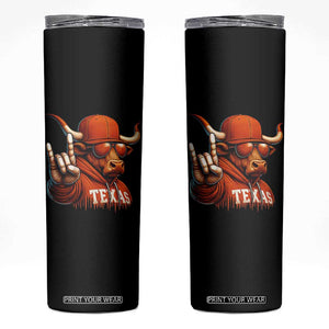 TFL Football Lover Skinny Tumbler Orange Cow Rock Hand Sign TS11 Black Print Your Wear