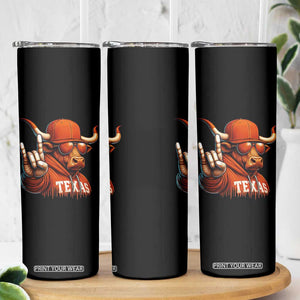 TFL Football Lover Skinny Tumbler Orange Cow Rock Hand Sign TS11 Print Your Wear