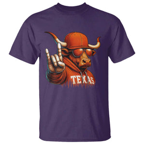 TFL Football Lover T Shirt Orange Cow Rock Hand Sign TS11 Purple Print Your Wear