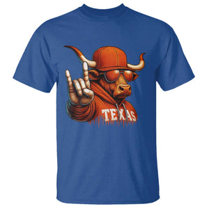 TFL Football Lover T Shirt Orange Cow Rock Hand Sign TS11 Royal Blue Print Your Wear