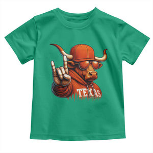 Texas Fan Toddler T Shirt Orange Longhorns Cow Texas Pride Sport Lover TS11 Irish Green Print Your Wear