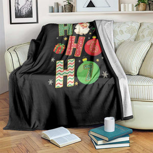Funny Christmas Santa Ho Ho Ho 67 Throw Blanket Six Seven Meme 6 7 Xmas Bauble TS11 Print Your Wear