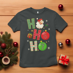 Funny Christmas Santa Ho Ho Ho 67 T Shirt Six Seven Meme 6 7 Xmas Bauble TS11 Dark Heather Print Your Wear
