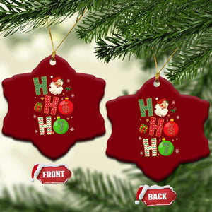 Funny Christmas Santa Ho Ho Ho 67 Ceramic Ornament Six Seven Meme 6 7 Xmas Bauble TS11 Print Your Wear