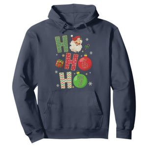 Funny Christmas Santa Ho Ho Ho 67 Hoodie Six Seven Meme 6 7 Xmas Bauble TS11 Navy Print Your Wear