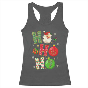 Funny Christmas Santa Ho Ho Ho 67 Racerback Tank Top Six Seven Meme 6 7 Xmas Bauble TS11 Dark Heather Print Your Wear