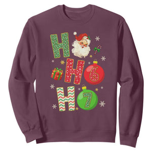 Funny Christmas Santa Ho Ho Ho 67 Sweatshirt Six Seven Meme 6 7 Xmas Bauble TS11 Maroon Print Your Wear