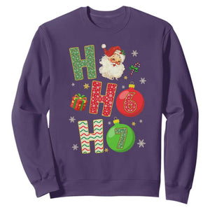 Funny Christmas Santa Ho Ho Ho 67 Sweatshirt Six Seven Meme 6 7 Xmas Bauble TS11 Purple Print Your Wear