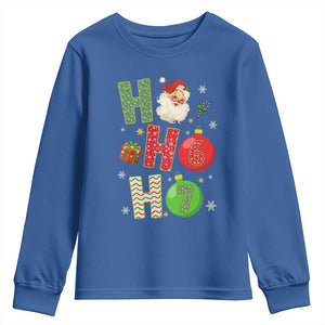 Funny Christmas Santa Ho Ho Ho 67 Youth Sweatshirt Six Seven Meme 6 7 Xmas Bauble TS11 Royal Blue Print Your Wear