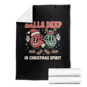 Funny Christmas Bowling Throw Blanket Balls Deep In Christmas Spirit TS11 Black Print Your Wear