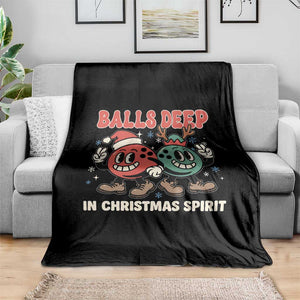Funny Christmas Bowling Throw Blanket Balls Deep In Christmas Spirit TS11 Print Your Wear