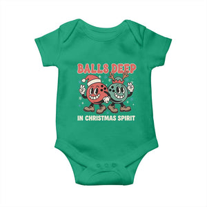 Funny Christmas Bowling Baby Onesie Balls Deep In Christmas Spirit TS11 Irish Green Print Your Wear