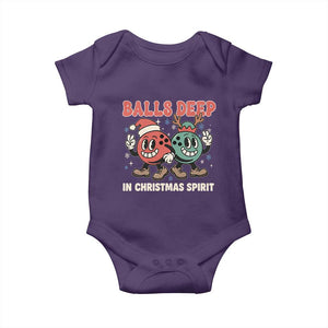 Funny Christmas Bowling Baby Onesie Balls Deep In Christmas Spirit TS11 Purple Print Your Wear