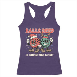 Funny Christmas Bowling Racerback Tank Top Balls Deep In Christmas Spirit TS11 Purple Print Your Wear