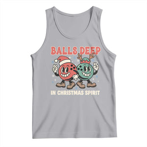 Funny Christmas Bowling Tank Top Balls Deep In Christmas Spirit TS11 Athletic Heather Print Your Wear