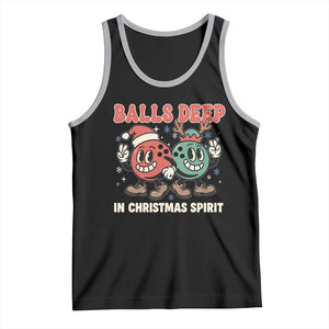 Funny Christmas Bowling Tank Top Balls Deep In Christmas Spirit TS11 Black Athletic Heather Print Your Wear