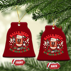 Funny Xmas American Football Ceramic Ornament Balls Deep In Christmas Spirit Game Day - Print Your Wear