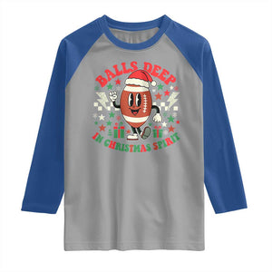 Funny Xmas American Football Raglan Shirt Balls Deep In Christmas Spirit Game Day TS11 Sport Gray Royal Print Your Wear