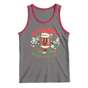 Funny Xmas American Football Tank Top Balls Deep In Christmas Spirit Game Day TS11 Deep Heather Red Print Your Wear