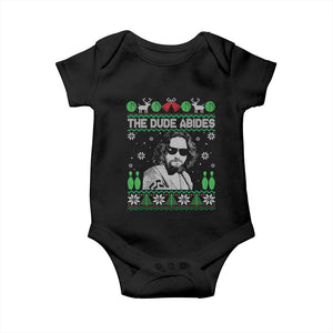 The Dude Abides Christmas Bowling Baby Onesie Funny Bowling Movie TS11 Black Print Your Wear