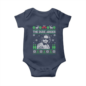 The Dude Abides Christmas Bowling Baby Onesie Funny Bowling Movie TS11 Navy Print Your Wear