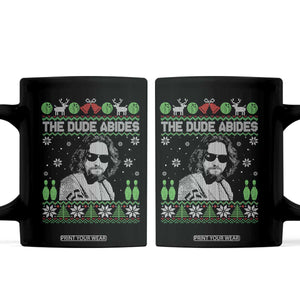 The Dude Abides Christmas Bowling Coffee Mug Funny Bowling Movie TS11 Black Print Your Wear