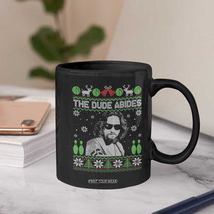 The Dude Abides Christmas Bowling Coffee Mug Funny Bowling Movie - Print Your Wear