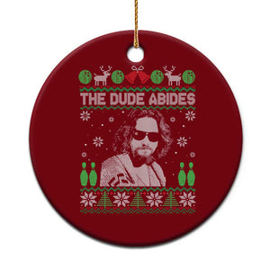 The Dude Abides Christmas Bowling Ceramic Ornament Funny Bowling Movie TS11 1pc Red Print Your Wear