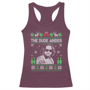The Dude Abides Christmas Bowling Racerback Tank Top Funny Bowling Movie TS11 Maroon Print Your Wear
