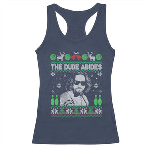 The Dude Abides Christmas Bowling Racerback Tank Top Funny Bowling Movie TS11 Navy Print Your Wear