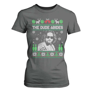 The Dude Abides Christmas Bowling T Shirt For Women Funny Bowling Movie TS11 Dark Heather Print Your Wear