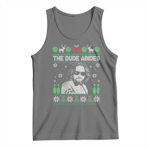 The Dude Abides Christmas Bowling Tank Top Funny Bowling Movie TS11 Black Heather Print Your Wear