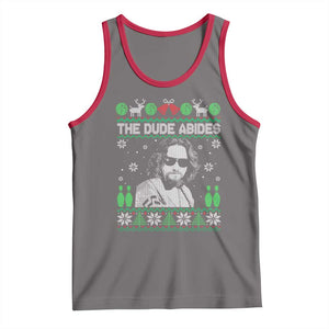 The Dude Abides Christmas Bowling Tank Top Funny Bowling Movie TS11 Deep Heather Red Print Your Wear