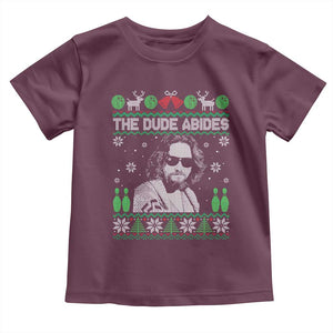 The Dude Abides Christmas Bowling Toddler T Shirt Funny Bowling Movie TS11 Maroon Print Your Wear