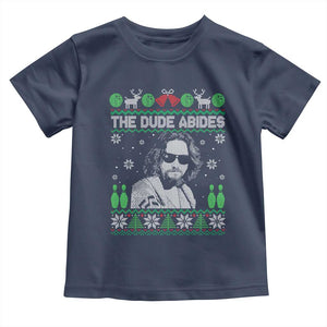 The Dude Abides Christmas Bowling Toddler T Shirt Funny Bowling Movie TS11 Navy Print Your Wear