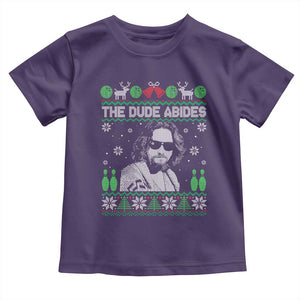 The Dude Abides Christmas Bowling Toddler T Shirt Funny Bowling Movie TS11 Purple Print Your Wear