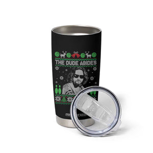 The Dude Abides Christmas Bowling Tumbler Cup Funny Bowling Movie - Print Your Wear