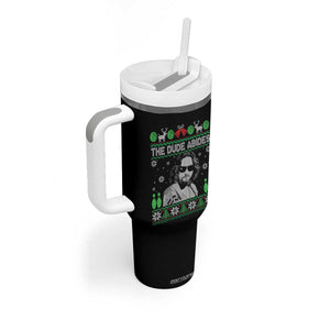 The Dude Abides Christmas Bowling Tumbler With Handle Funny Bowling Movie TS11 Print Your Wear