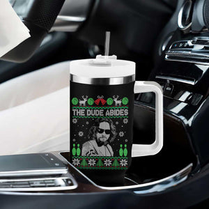 The Dude Abides Christmas Bowling Tumbler With Handle Funny Bowling Movie - Print Your Wear