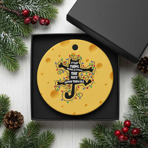Christmas Movie Fried Pussy Cat Ceramic Ornament If That Thing Had 9 Lives She Just Spent Them All TS11 1pc Yellow Cheese Print Your Wear