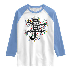 Christmas Movie Fried Pussy Cat Raglan Shirt If That Thing Had 9 Lives She Just Spent Them All TS11 White Carolina Blue Print Your Wear