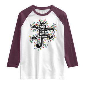 Christmas Movie Fried Pussy Cat Raglan Shirt If That Thing Had 9 Lives She Just Spent Them All TS11 White Maroon Print Your Wear