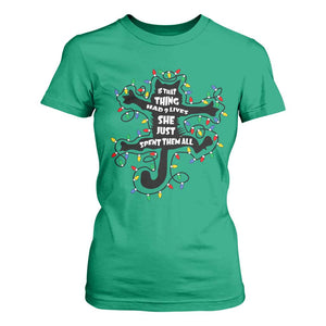Christmas Movie Fried Pussy Cat T Shirt For Women If That Thing Had 9 Lives She Just Spent Them All TS11 Irish Green Print Your Wear