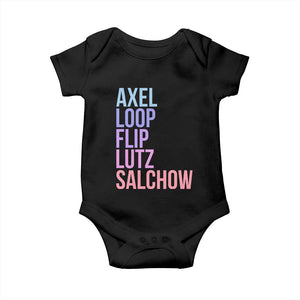 Figure Skating Lovers Baby Onesie Funny Axel Loop Flip Lutz Salchow TS11 Black Print Your Wear