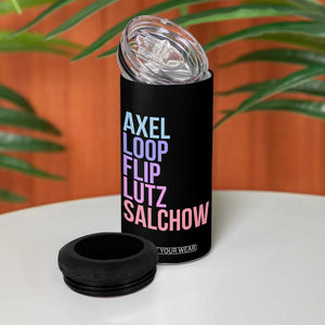Figure Skating Lovers 4 in 1 Can Cooler Tumbler Funny Axel Loop Flip Lutz Salchow TS11 Print Your Wear
