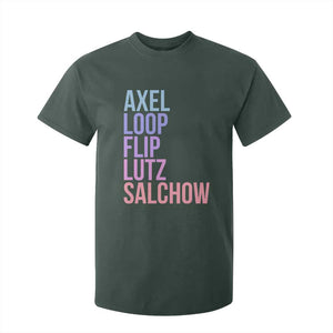 Figure Skating Lovers T Shirt For Kid Funny Axel Loop Flip Lutz Salchow TS11 Dark Forest Green Print Your Wear