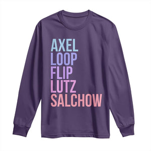 Figure Skating Lovers Long Sleeve Shirt Funny Axel Loop Flip Lutz Salchow TS11 Purple Print Your Wear
