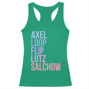 Figure Skating Lovers Racerback Tank Top Funny Axel Loop Flip Lutz Salchow TS11 Irish Green Print Your Wear