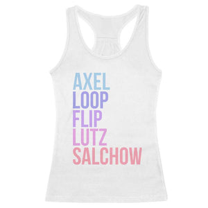 Figure Skating Lovers Racerback Tank Top Funny Axel Loop Flip Lutz Salchow TS11 White Print Your Wear