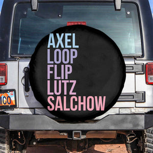 Figure Skating Lovers Spare Tire Cover Funny Axel Loop Flip Lutz Salchow TS11 No hole Black Print Your Wear
